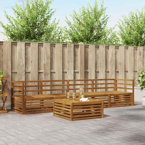 Berkfield Outdoor Sofa Set 5 pcs Natural Solid Acacia Wood