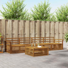 Berkfield Outdoor Sofa Set 5 pcs Natural Solid Acacia Wood