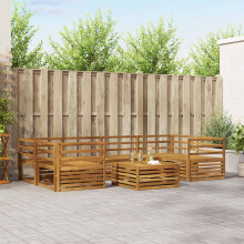Berkfield Outdoor Sofa Set 7 pcs Natural Solid Acacia Wood