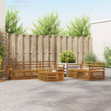 Berkfield Outdoor Sofa Set 6 pcs Natural Solid Acacia Wood