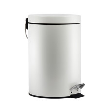 Small Trash Can 3L Pedal Bin for Home with OdorSealed Lid and Easy Clean White Finish