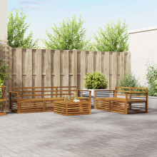 Berkfield Outdoor Sofa Set 6 pcs Natural Solid Acacia Wood