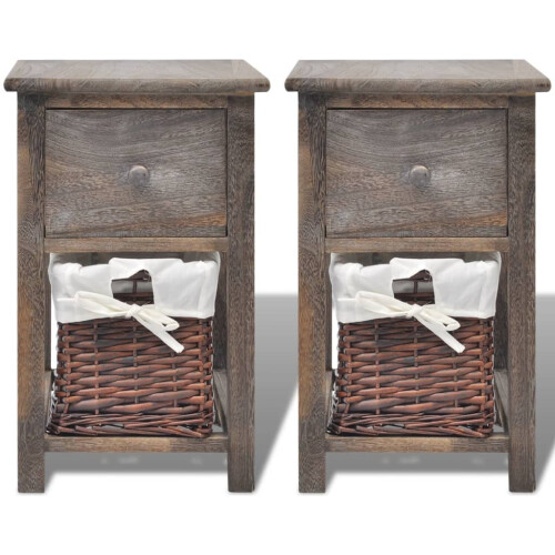 Berkfield Bedside Cabinets 2 pcs Wood Brown 2