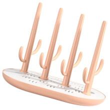 Baby Bottle Drying Rack Pink Tree Shaped Stand with Removable Branches for Pacifiers Cups Fast Air Drying