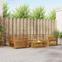 Berkfield Outdoor Sofa Set 7 pcs Natural Solid Acacia Wood