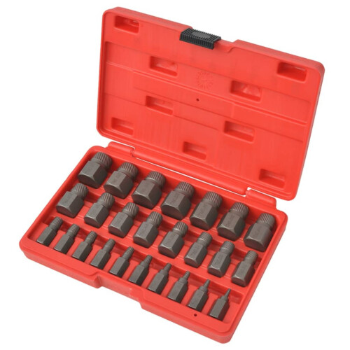 Berkfield 25 Piece Multi-Spline Screw Extractor Set Steel 1