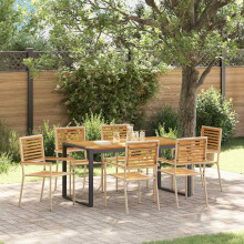 Berkfield Garden Dining Set 7 pcs Beige and Brown Poly Rattan