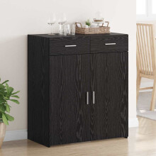 Berkfield Storage Cabinet Black oak 80 x 42.5 x 93.5 cm Engineered wood