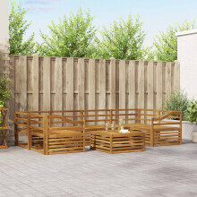 Berkfield Outdoor Sofa Set 7 pcs Natural Solid Acacia Wood