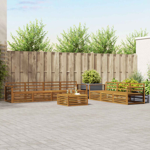 Berkfield Outdoor Sofa Set 8 pcs Natural Solid Acacia Wood