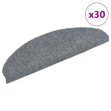 Berkfield Stair Mats Self-adhesive 30 pcs 65x21x4 cm Light Grey Half Round Large