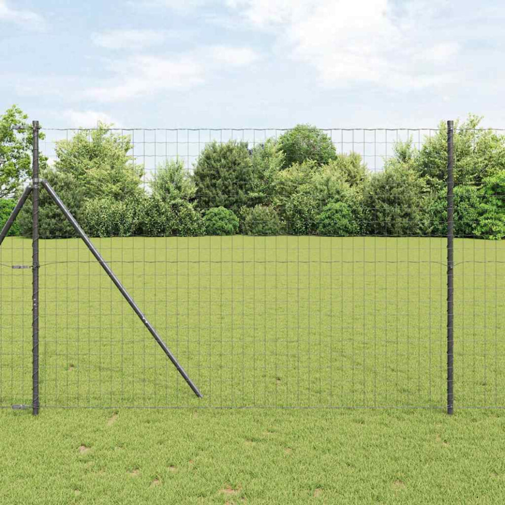 Berkfield Fence With Post Grey 1.5 X 10 M Steel 8081113666460