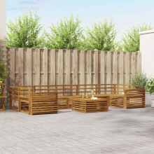 Berkfield Outdoor Sofa Set 8 pcs Natural Solid Acacia Wood