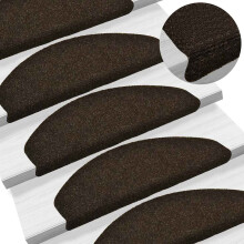 Berkfield Stair Mats Self-adhesive 30 pcs 65x21x4 cm Dark Brown Half Round Large