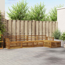 Berkfield Outdoor Sofa Set 5 pcs Natural Solid Acacia Wood
