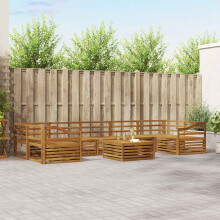 Berkfield Outdoor Sofa Set 8 pcs Natural Solid Acacia Wood