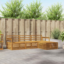Berkfield Outdoor Sofa Set Natural 249.5 x 162.5 x 73 cm