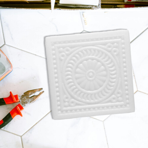 2Pcs White Concrete Stepping Stone Molds for Garden Pathway Pavement 2