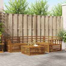 Berkfield Outdoor Sofa Set 5 pcs Natural Solid Acacia Wood