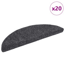 Berkfield Stair Mats Self-adhesive 20 pcs 56x17x3 cm Dark Grey Half Round