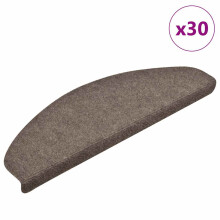 Berkfield Stair Mats Self-adhesive 30 pcs 65x21x4 cm Beige Half Round Large