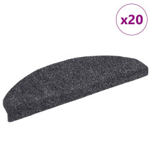 Berkfield Stair Mats Self-adhesive 20 pcs 65x21x4 cm Dark Grey Half Round Large