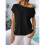 Women'S Short-Sleeved Off-Shoulder Knitted Pullover Black M 3