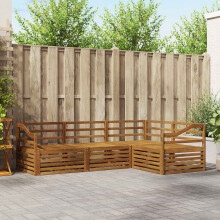 Berkfield Outdoor Sofa Set 4 pcs Natural Solid Acacia Wood