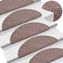 Berkfield Stair Mats Self-adhesive 30 pcs 56x17x3 cm Light Brown Half Round