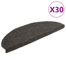 Berkfield Stair Mats Self-adhesive 30 pcs 65x21x4 cm Anthracite Half Round Large