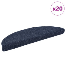 Berkfield Stair Mats Self-adhesive 20 pcs 56x17x3 cm Blue Half Round
