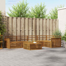 Berkfield Outdoor Sofa Set 6 pcs Natural