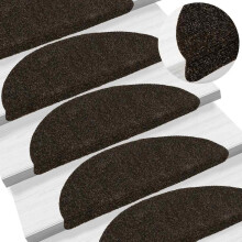 Berkfield Stair Mats Self-adhesive 30 pcs 56x17x3 cm Dark Brown Half Round
