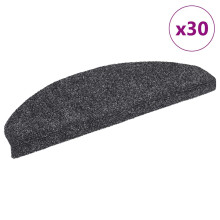 Berkfield Stair Mats Self-adhesive 30 pcs 65x21x4 cm Dark Grey Half Round Large
