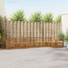 Berkfield Outdoor Sofa Set 6 pcs Natural Solid Acacia Wood