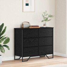 Berkfield Chest of Drawers 2 pcs Black Oak 91 x 35.5 x 74.5 cm