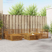 Berkfield Outdoor Sofa Set 7 pcs Natural Solid Acacia Wood
