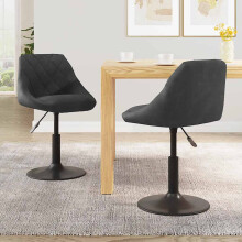 Berkfield Swivel Dining Chairs 2 pcs Black Velvet