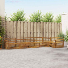 Berkfield Outdoor Sofa Set 6 pcs Natural Solid Acacia Wood