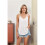 Casual Spaghetti Strap Cami White S 3
