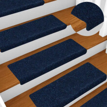 Berkfield Stair Mats Self-adhesive 30 pcs 65x21x4 cm Navy Rectangular Edge