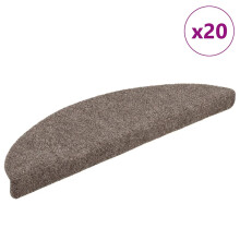 Berkfield Stair Mats Self-adhesive 20 pcs 56x17x3 cm Beige Half Round