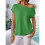 Women'S Short-Sleeved Off-Shoulder Knitted Pullover Green XL 2
