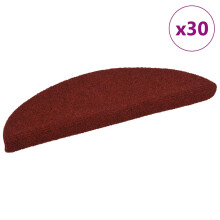 Berkfield Stair Mats Self-adhesive 30 pcs 56x17x3 cm Bordeaux Red Half Round