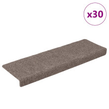 Berkfield Stair Mats Self-adhesive 30 pcs 65x21x4 cm Beige Rectangular Edge