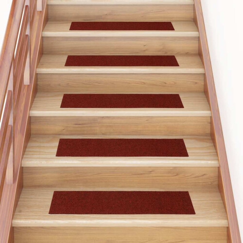 Berkfield Stair Mats Self-adhesive 30 pcs 76x20 cm Bordeaux Red Rectangular