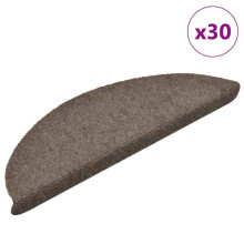 Berkfield Stair Mats Self-adhesive 30 pcs 56x17x3 cm Beige Half Round