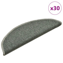 Berkfield Stair Mats 30 pcs 56x17x3 cm Dark Green Half Round