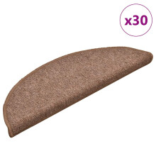 Berkfield Stair Mats 30 pcs 56x17x3 cm Brown Half Round