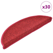 Berkfield Stair Mats 30 pcs 56x17x3 cm Red Half Round